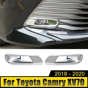 Toyota Camry için XV70 LE XLE 2018 2019 2020 ABS Plastik Araba Ön Sis Lambaları Sis İşık Trim Çıkartmalar Dekorasyon Aksesuarları