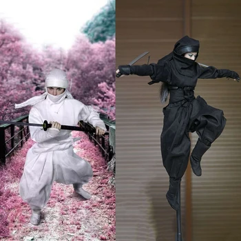 TOYSDAO TDA-04 1/6 Ölçekli Kadın Asker Japon Ninja Siyah / Beyaz Renk Elbise Takım Elbise Modeli için 12 İnç Action Figure Vücut
