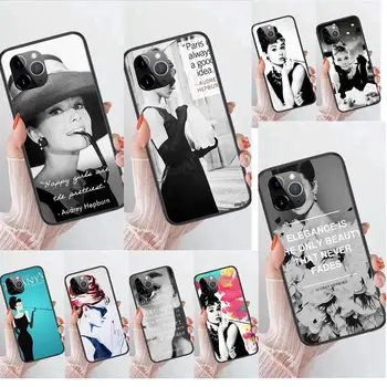 TPU Cep Telefonu Siyah Web Siteleri Audrey Hepburn Mavi Kabarcık Sakız iPhone 13 12 11 Pro Max 8 6S 7 Artı XS XR Mini 5S SE 2022 7P 6P