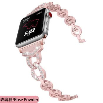 Uygulanabilir Applewatch5/6 Kayış Apple Watch İwatch2 / 3 / 4 Nesil Se Apple Elmas Kakma Metal Kayış Moda çelik bant S156