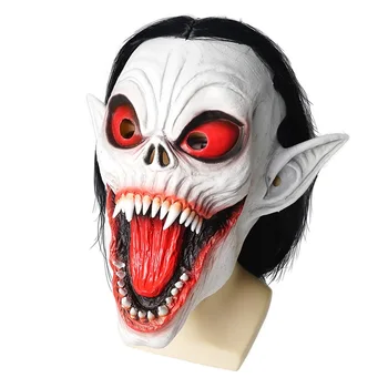 Vampir Morbius Maskesi Korkunç Beyaz Renk Canavar Maskesi Morbius Yaşayan Vampir Cadılar Bayramı Cosplay Yüz Maskeleri