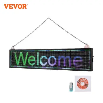 VEVOR Wi-Fi LED Kaydırma İşareti Tam Renkli P4 / P5 / P6 / P10 DIY Programlanabilir Mesaj İşareti Ticari LED Ekran Kartı Reklam Panoları