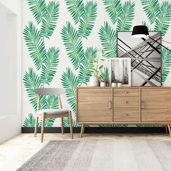 Vinil Kendinden Yapışkanlı Duvar Kağıdı Çıkarılabilir Yeşil Palmiye Yaprağı duvar etiket rulosu kolay Temiz Ev Dekor ve Mobilya Yenileme