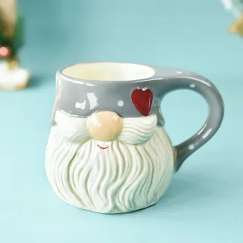 Vintage Kahve fincan seti Seramik Yaratıcı Sufle Pişirme Bardak Noel Kahve Kupa Tasse Noel Tazas De Cafe Vintage Çift Hediyeler