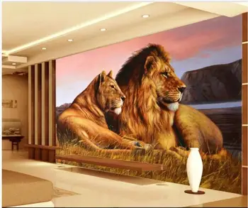 WDBH 3d fotoğraf duvar kağıdı özel duvar HD Afrika Bozkır Aslan arka plan boyama oturma odası ev dekor 3d duvar resimleri duvar kağıdı