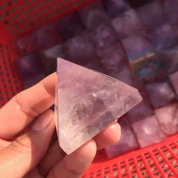 yaklaşık 40mm doğal ametist kuvars Kristal taş piramit meditasyon reiki şifa kristal taş ev dekor toptan için