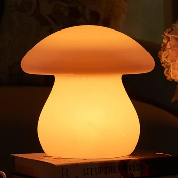 Yaratıcı LED Gece Lambası Uzaktan kumanda şarj edilebilir masa vantilatörü lamba çubuğu otel yatak odası Su Geçirmez mantar lamba rc renkli ışık lambası