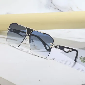 Yarım Kare kare Güneş Gözlüğü Kadın Erkek Yaz Degrade Araba Sürüş Plaj UV400 Gözlük Moda Vintage Gözlük Shades 2022