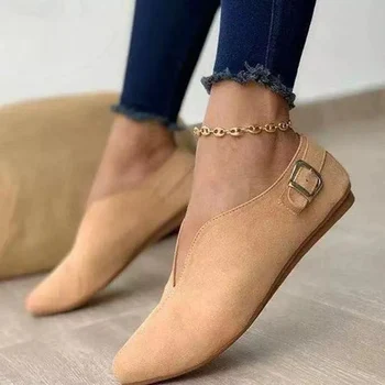 Yaz Ayakkabı Kadın düz Ayakkabı Kadın Ballte Flats Kadın Moda Tatlı tokaları Loafer'lar Rahat Kayma Bayanlar Artı Boyutu Ayakkabı
