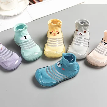 Yaz Bebek Ayakkabıları Örgü Çorap Yürümeye Başlayan Çocuk Kız Sevimli ayakkabı Bebek İlk Yürüyüşe Kaymaz ayakkabı Yenidoğan Çorap Ayakkabı Zapatos Bebe