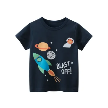 Yaz çocuk T-Shirt Çocuklar Karikatür Tees Tops Tee Bebek Erkek Kız Gömlek T Shirt Boyutu 2-9 Yıl Pamuk Erkek Giyim Moda Yeni