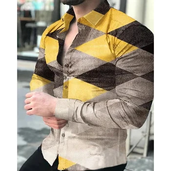 Yeni Gömlek Erkek Vintage Ekleme Gevşek Düğme Casual Uzun Kollu Erkek Gömlek Streetwear Sonbahar Moda Turn-aşağı Yaka Üst