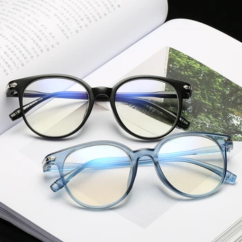 Yuvarlak Şeffaf Gözlük Çerçeveleri Kadınlar için Klasik Moda Sürüş TR90 Gözlük Ünlü Marka Dekoratif Gözlük