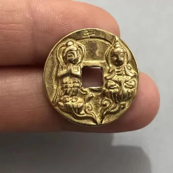 Çin Eski Bakır Sikke Altın Chunhua Yuanbao Çift Budizm Paraları Koleksiyonu için Antik I Ching Antika Para Hediye Zanaat