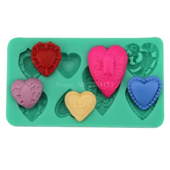 Çiçek Gül Aşk Kalp Silikon Fondan Sabun 3D Kek Kalıbı Kek Jöle Şeker Çikolata Dekorasyon Pişirme Aracı Kalıpları FQ2294