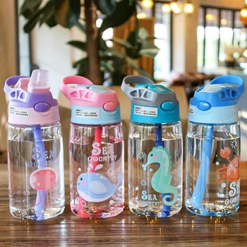 Çocuk Bardak Çocuklar Su damlatmaz bardak Yaratıcı Karikatür bebek Besleme Bardak Payet ile Sızdırmaz Su Şişeleri Açık Taşınabilir