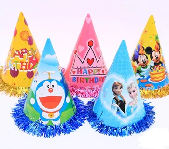 Çocuk doğum günü partisi kağıt kap prenses prens çocuklar karikatür karnaval Elf püskül şapka şenlikli olay dekorasyon malzemeleri