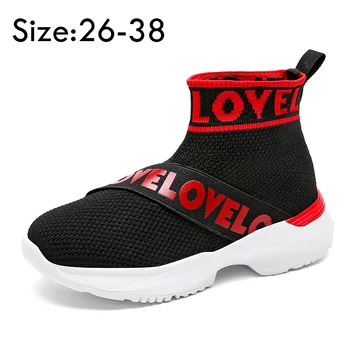 Çocuk Sneakers Erkek Kız Çorap Ayakkabı Nefes Rahat Spor Yürüyüş Sneakers Çocuk Kayma Moda Hafif koşu ayakkabıları