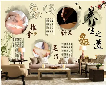 Özel duvar 3d fotoğraf duvar kağıdı Geleneksel Çin Tıbbı Kültürel Sağlık SPA ev dekor oturma odası duvar kağıdı duvarlar için 3 d