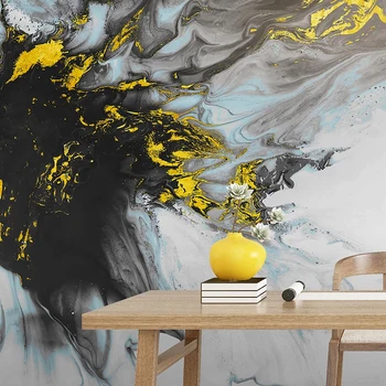 Özel Fotoğraf 3D Soyut Mürekkep Altın sanatsal fresk Çalışma Oturma Odası Kanepe TV Arka Plan Su Geçirmez Tuval Duvar Kağıdı duvar tablosu