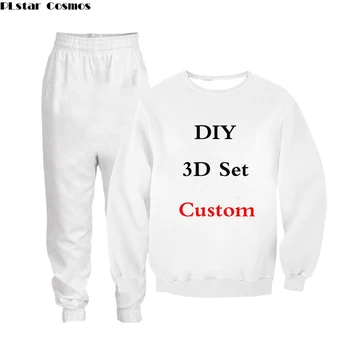 PLstar Cosmos 3D Baskı DIY Özel Tasarım Erkek / Kadın Kazak pantolon takım elbise Moda giyim Drop Shipping Toptancılar